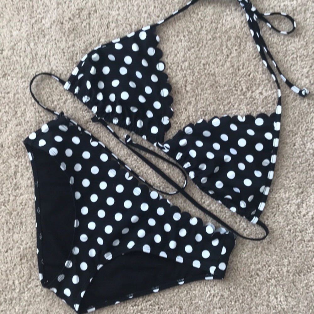 Bongo Polka Dot Scallop Edge Bikini